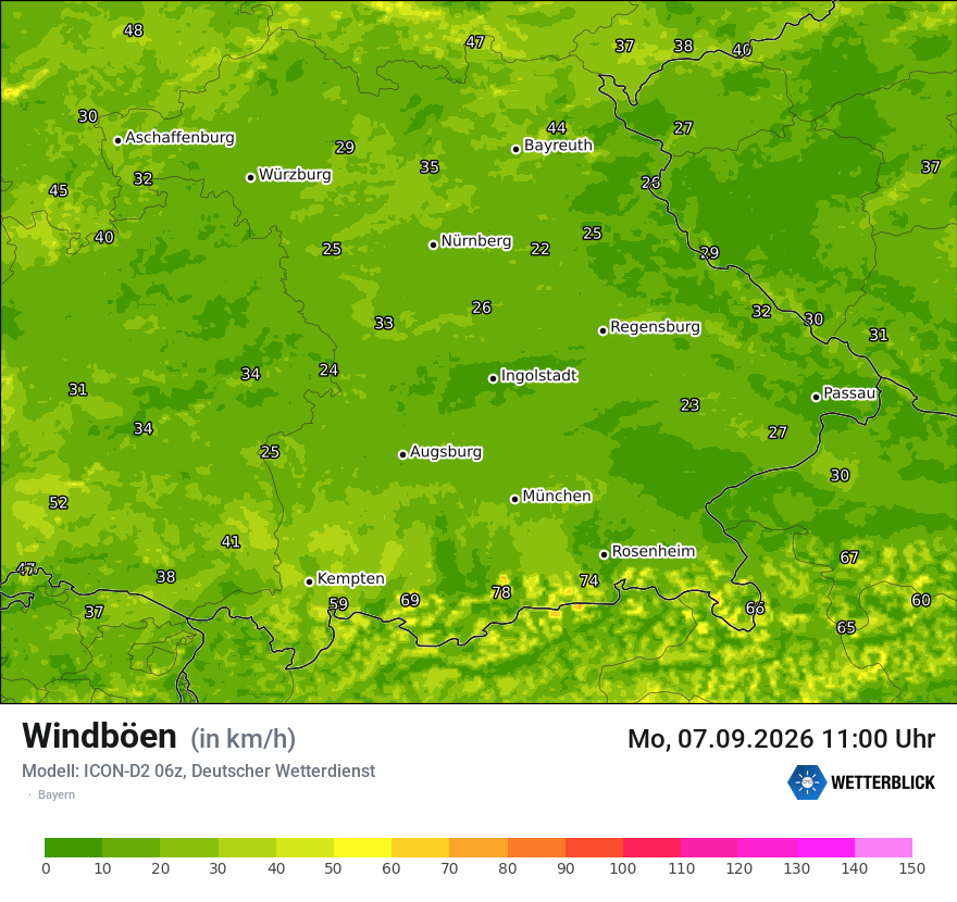 Maximale Windböen