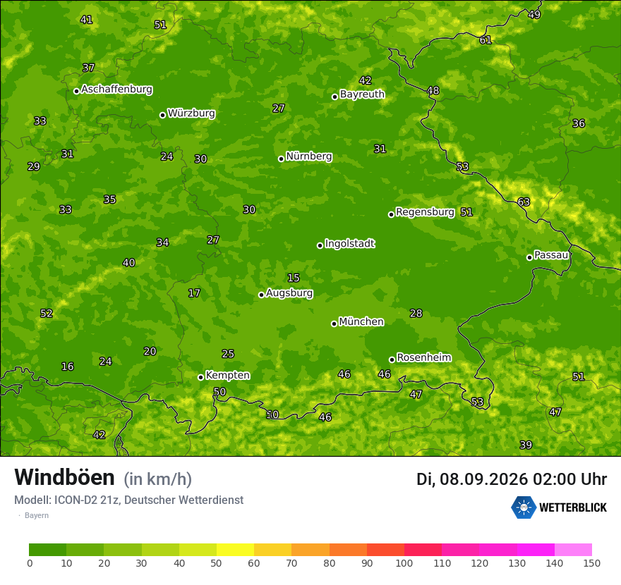 Maximale Windböen