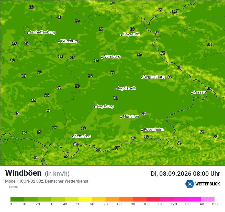 Maximale Windböen