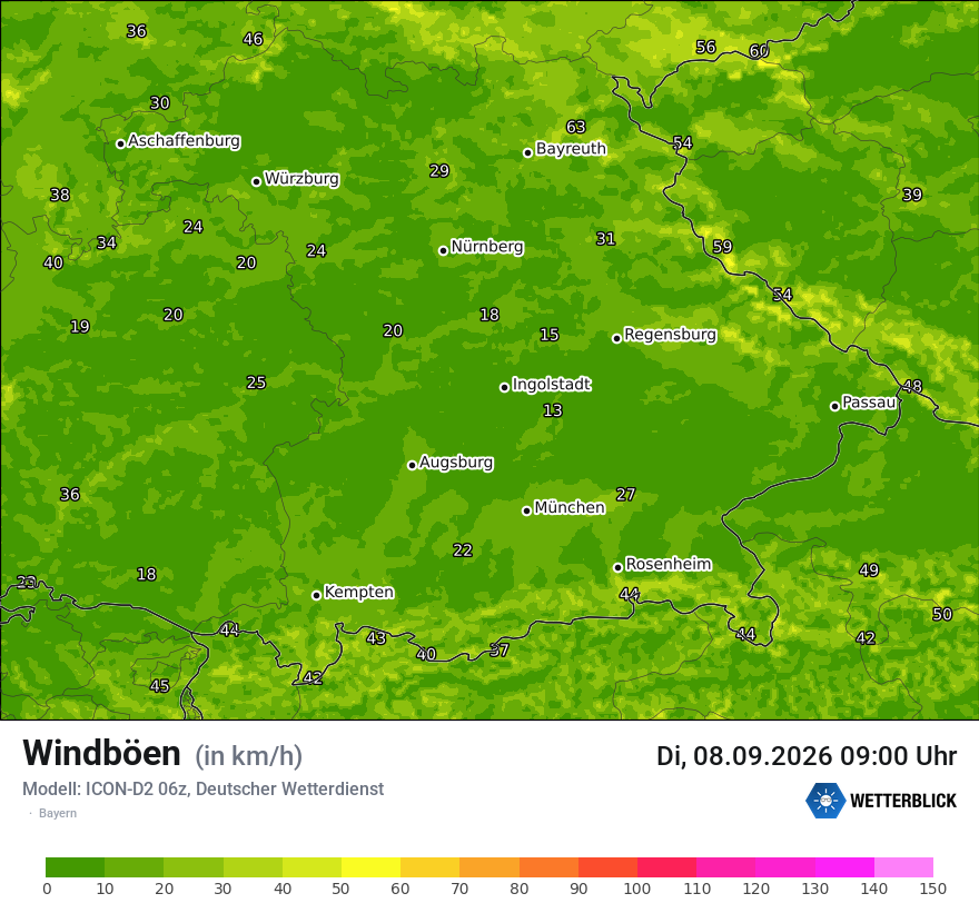 Maximale Windböen
