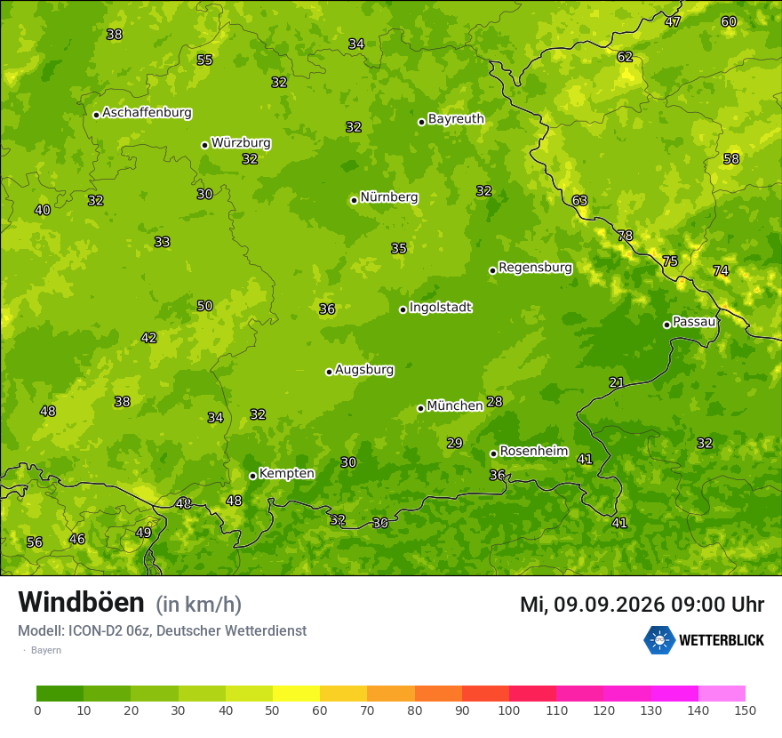 Maximale Windböen