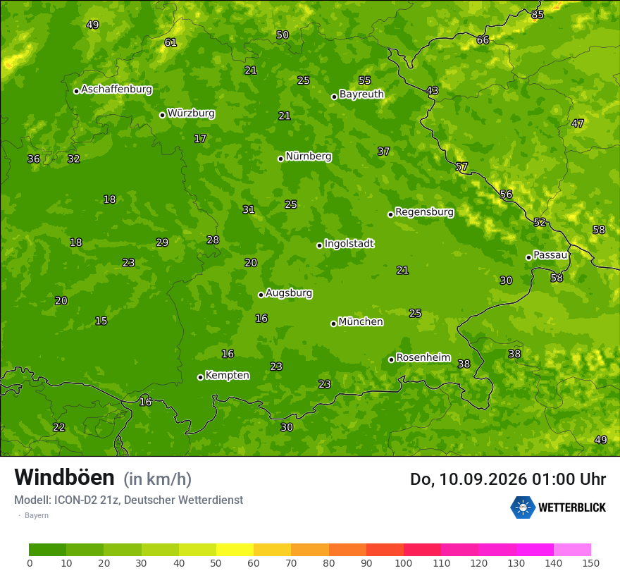 Maximale Windböen
