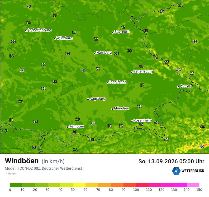 Maximale Windböen