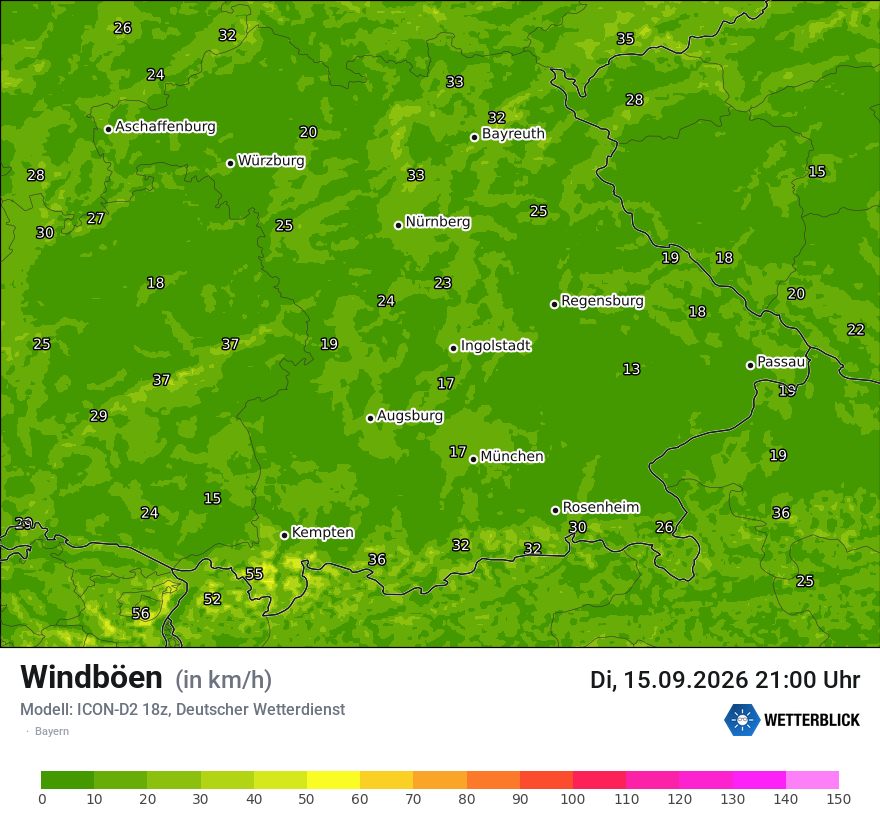 Maximale Windböen