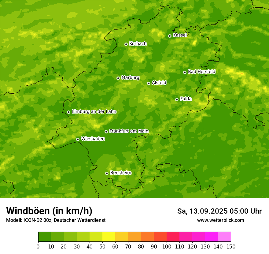 Modellkarten Windgeschwindigkeit