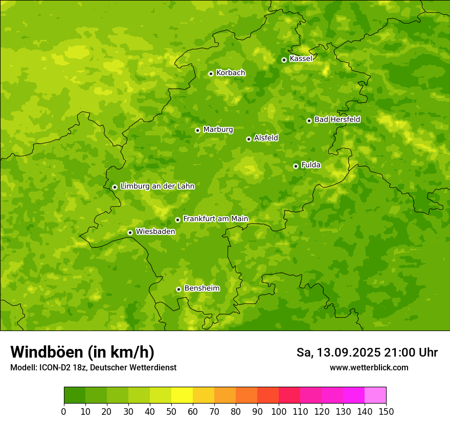 Modellkarten Windgeschwindigkeit