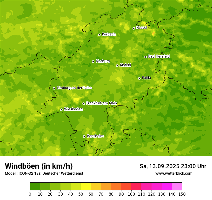 Modellkarten Windgeschwindigkeit