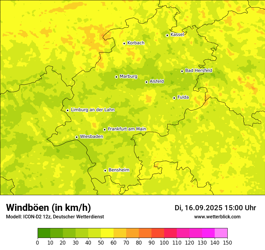 Modellkarten Windgeschwindigkeit