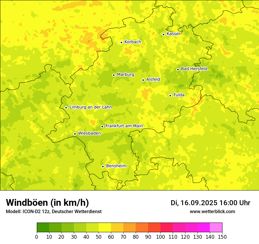 Modellkarten Windgeschwindigkeit