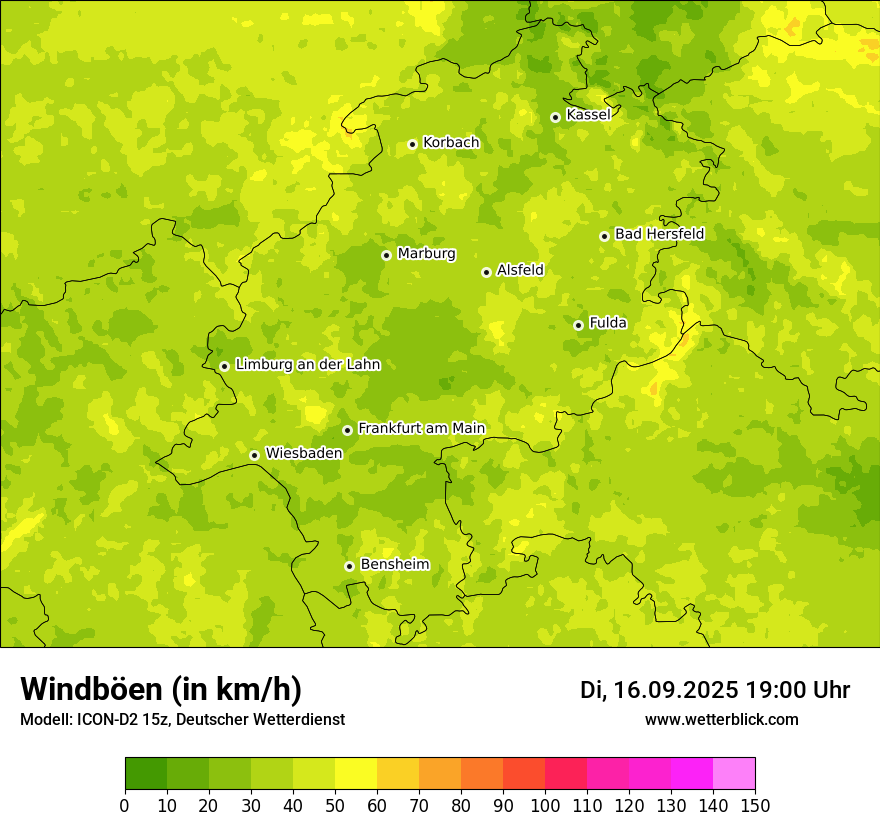 Modellkarten Windgeschwindigkeit