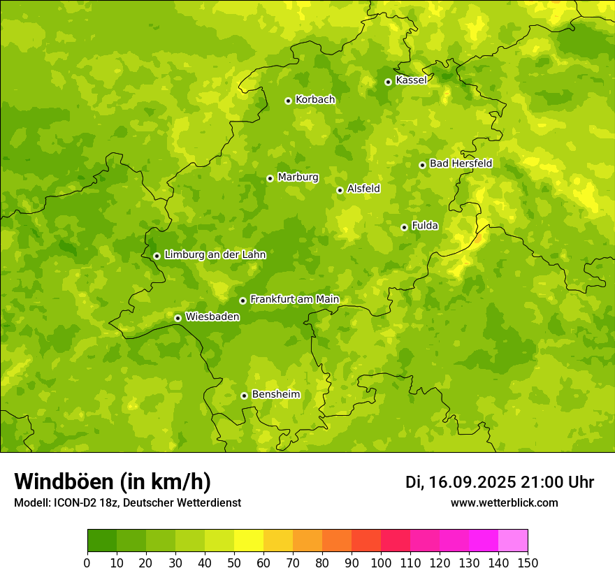 Modellkarten Windgeschwindigkeit
