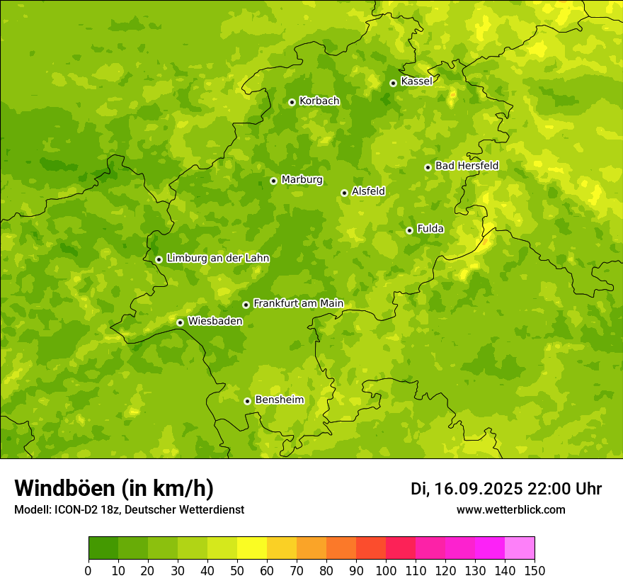 Modellkarten Windgeschwindigkeit