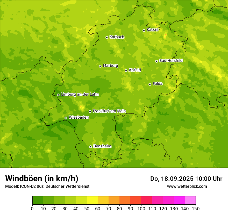 Modellkarten Windgeschwindigkeit