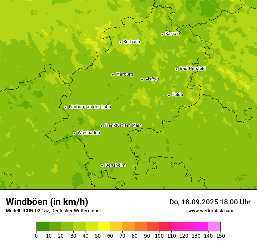 Modellkarten Windgeschwindigkeit