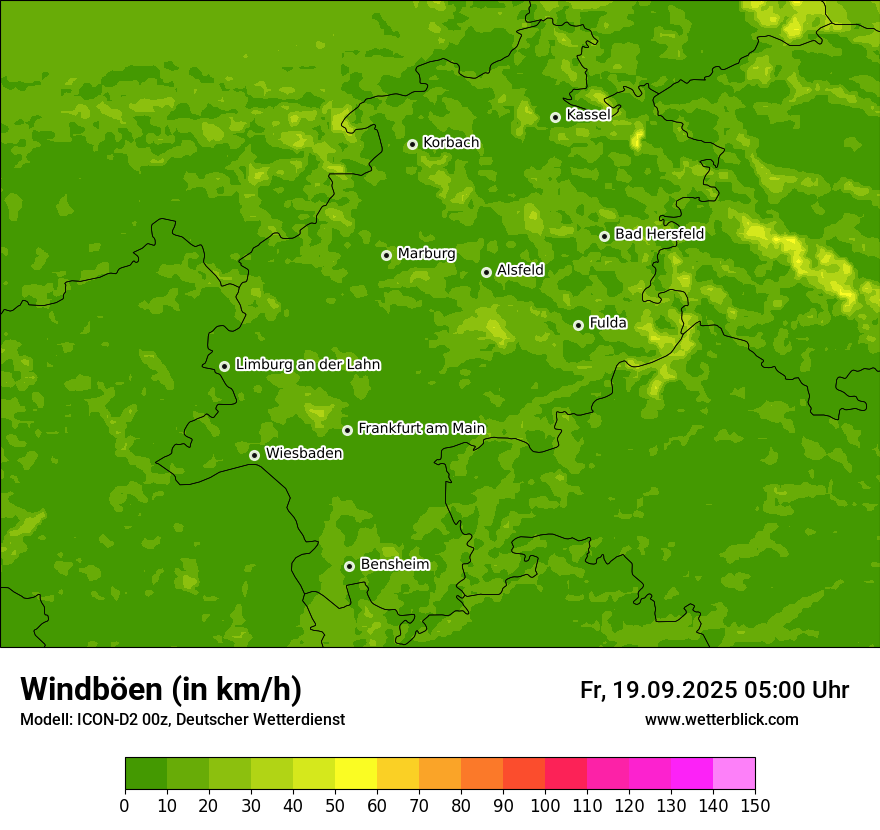 Modellkarten Windgeschwindigkeit