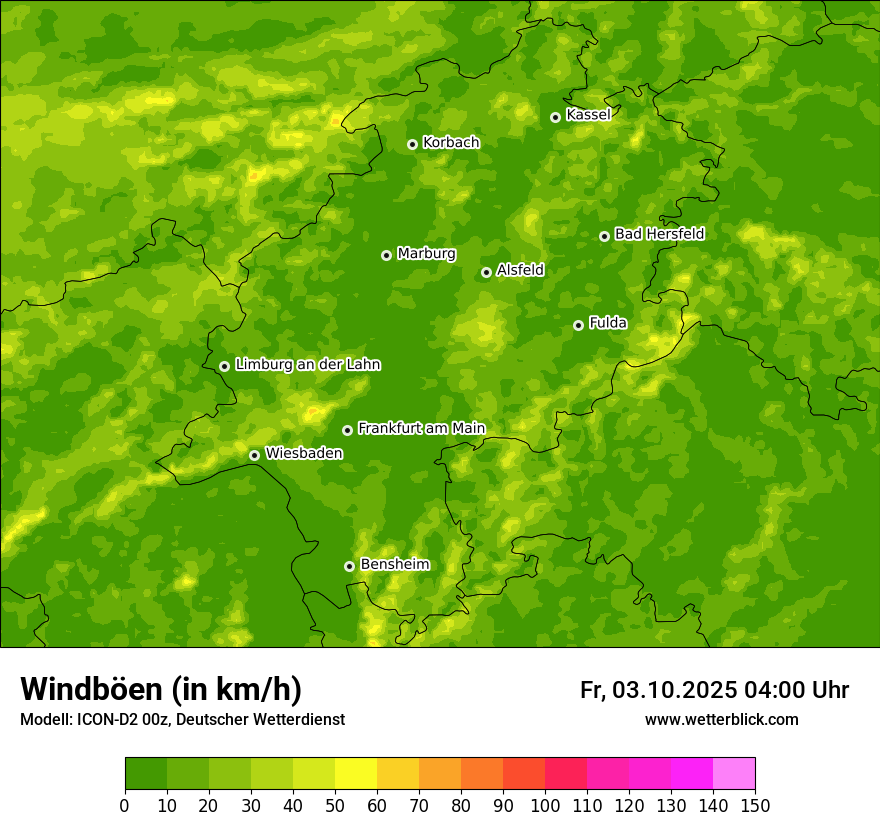 Modellkarten Windgeschwindigkeit