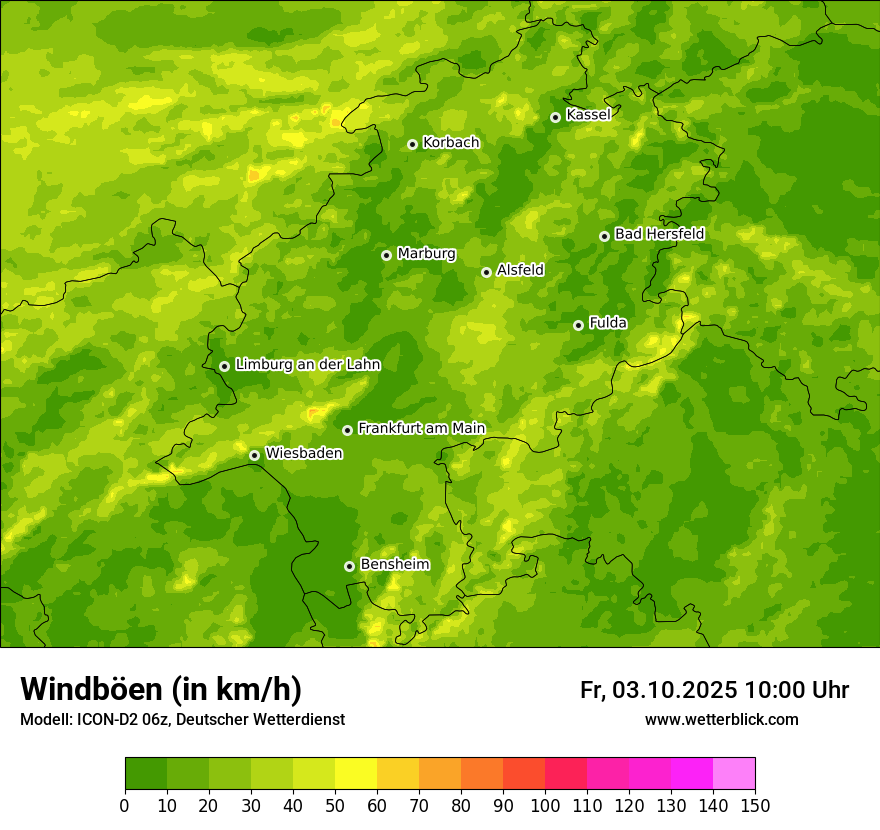 Modellkarten Windgeschwindigkeit
