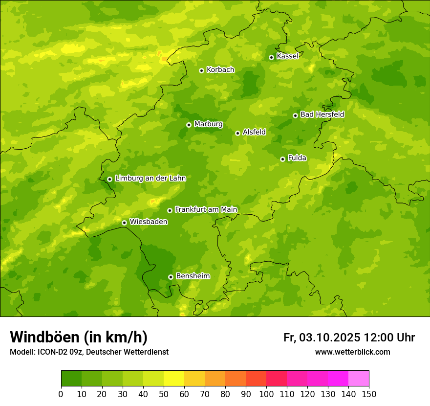 Modellkarten Windgeschwindigkeit