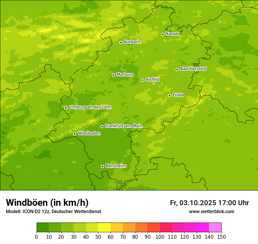 Modellkarten Windgeschwindigkeit
