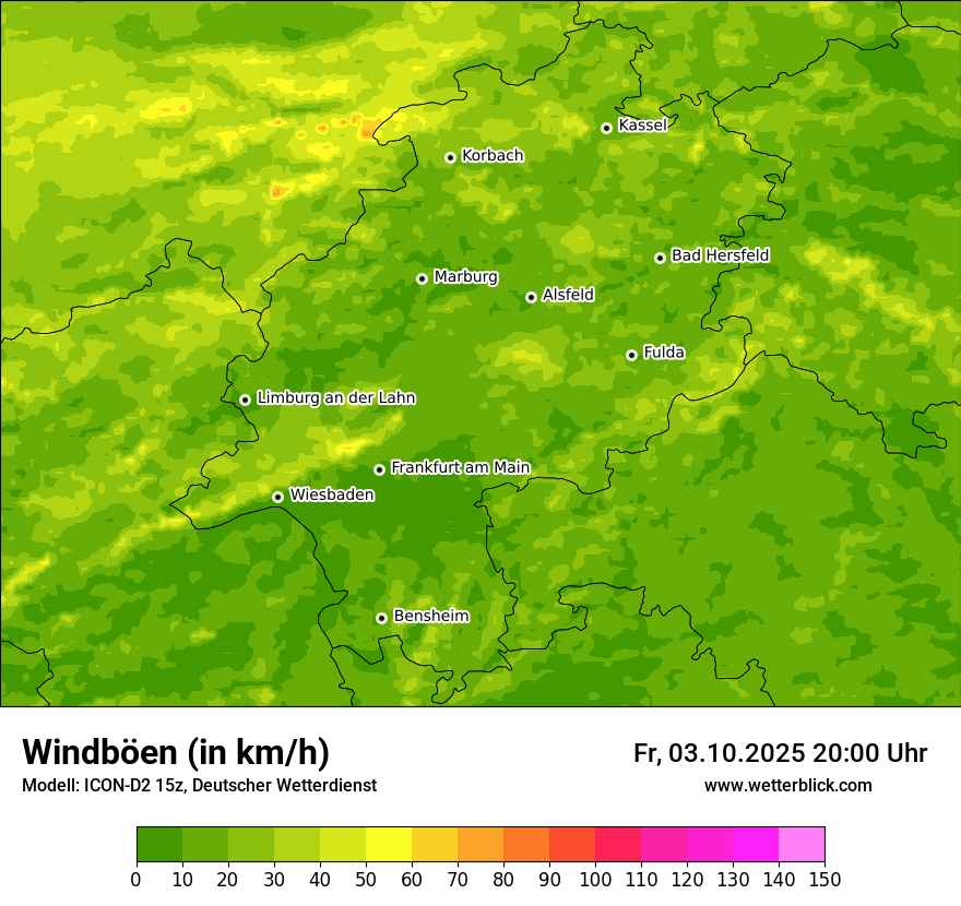 Modellkarten Windgeschwindigkeit