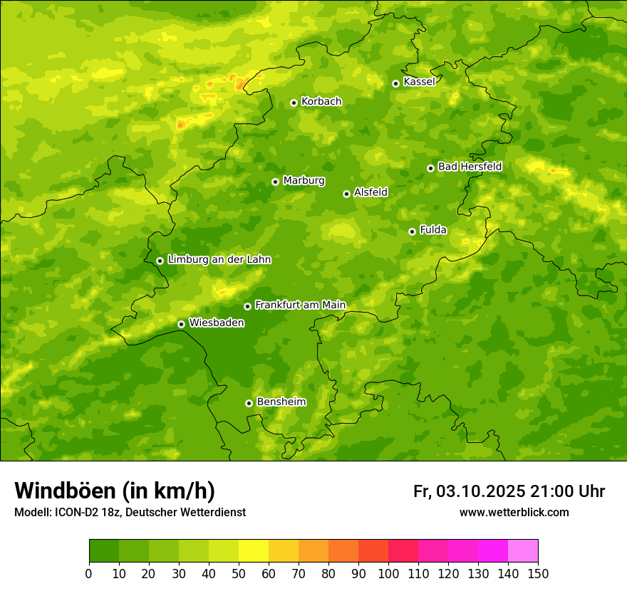 Modellkarten Windgeschwindigkeit