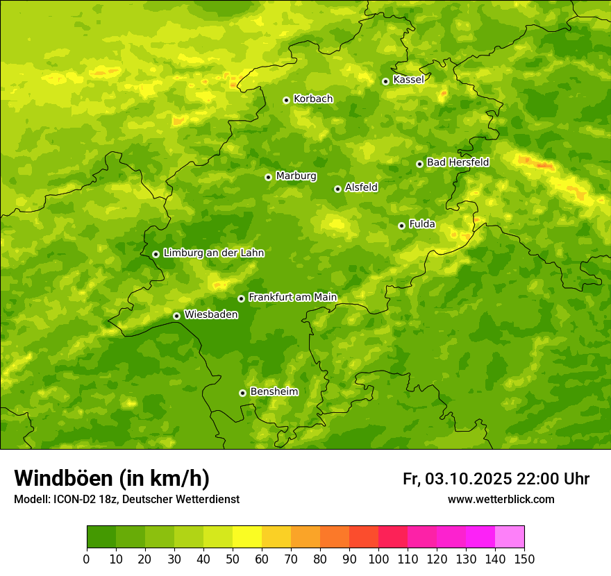 Modellkarten Windgeschwindigkeit