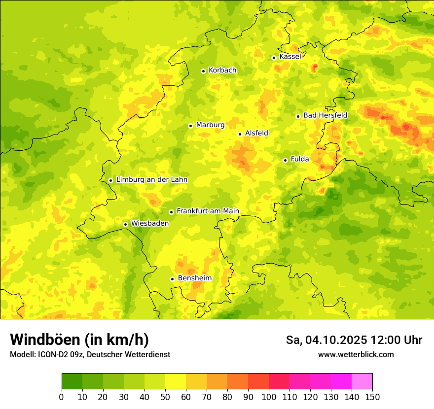 Modellkarten Windgeschwindigkeit