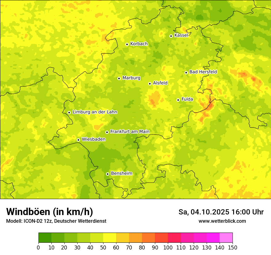 Modellkarten Windgeschwindigkeit