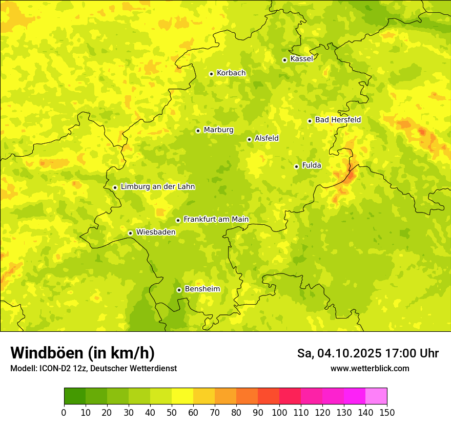 Modellkarten Windgeschwindigkeit