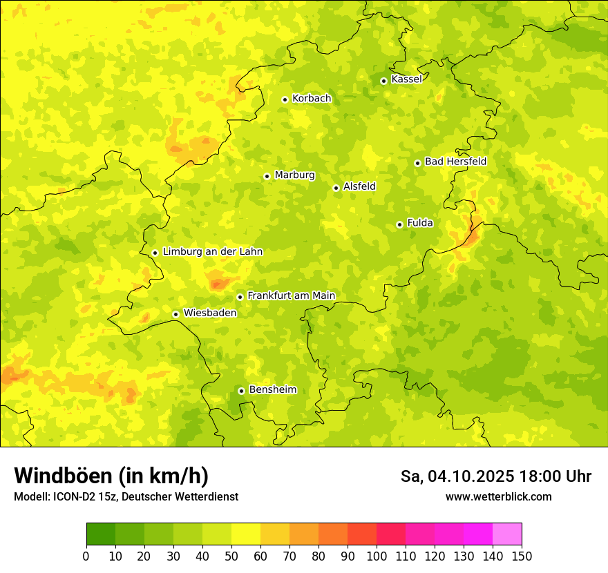 Modellkarten Windgeschwindigkeit