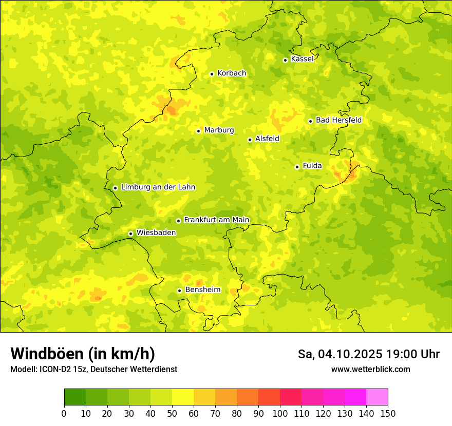Modellkarten Windgeschwindigkeit