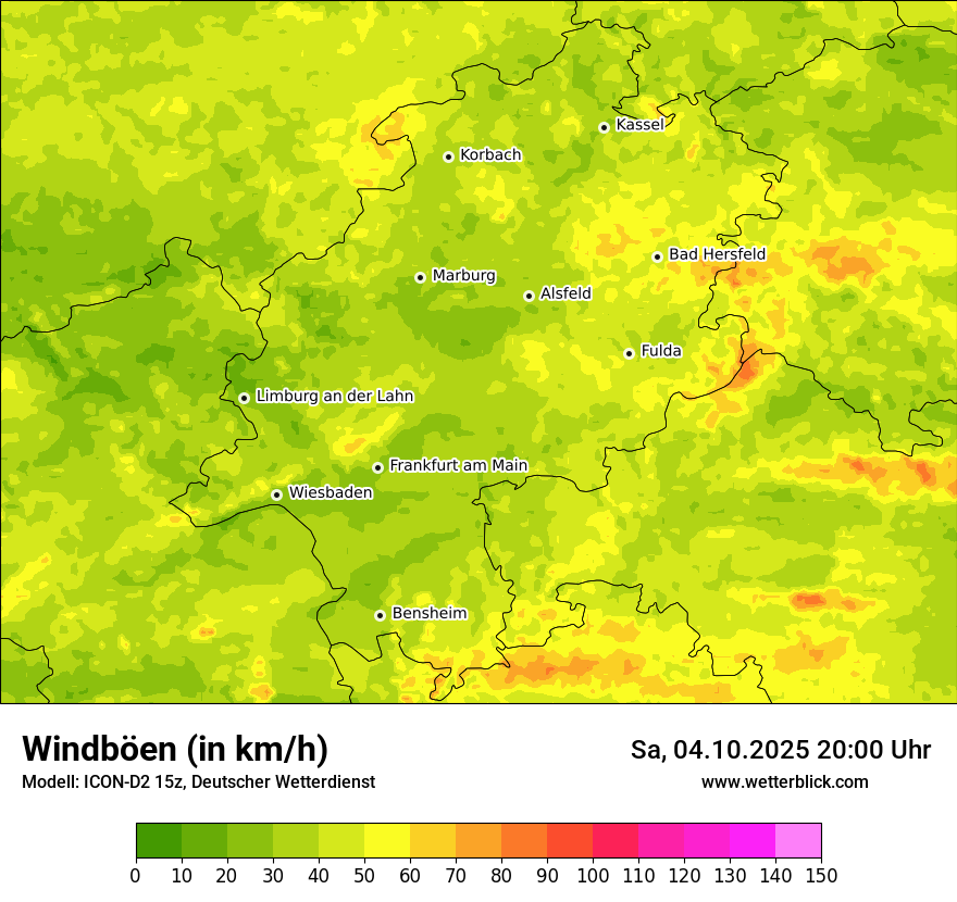Modellkarten Windgeschwindigkeit