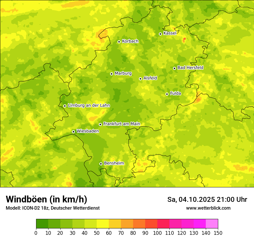 Modellkarten Windgeschwindigkeit