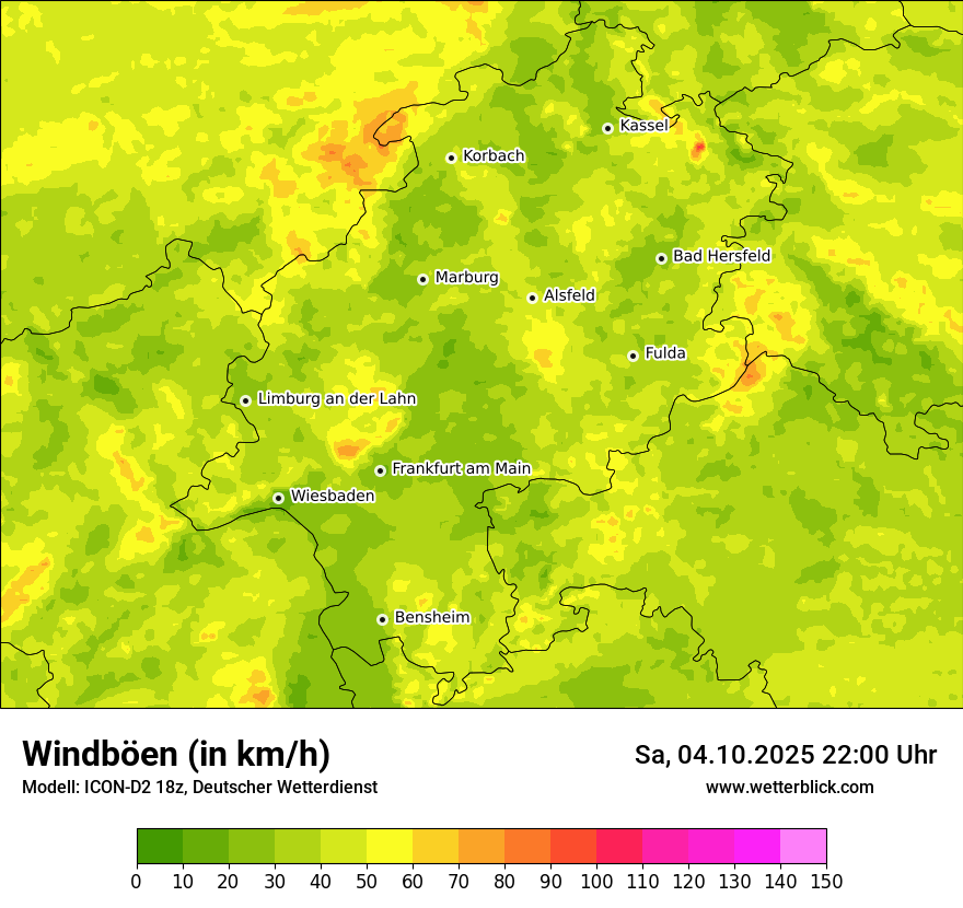 Modellkarten Windgeschwindigkeit