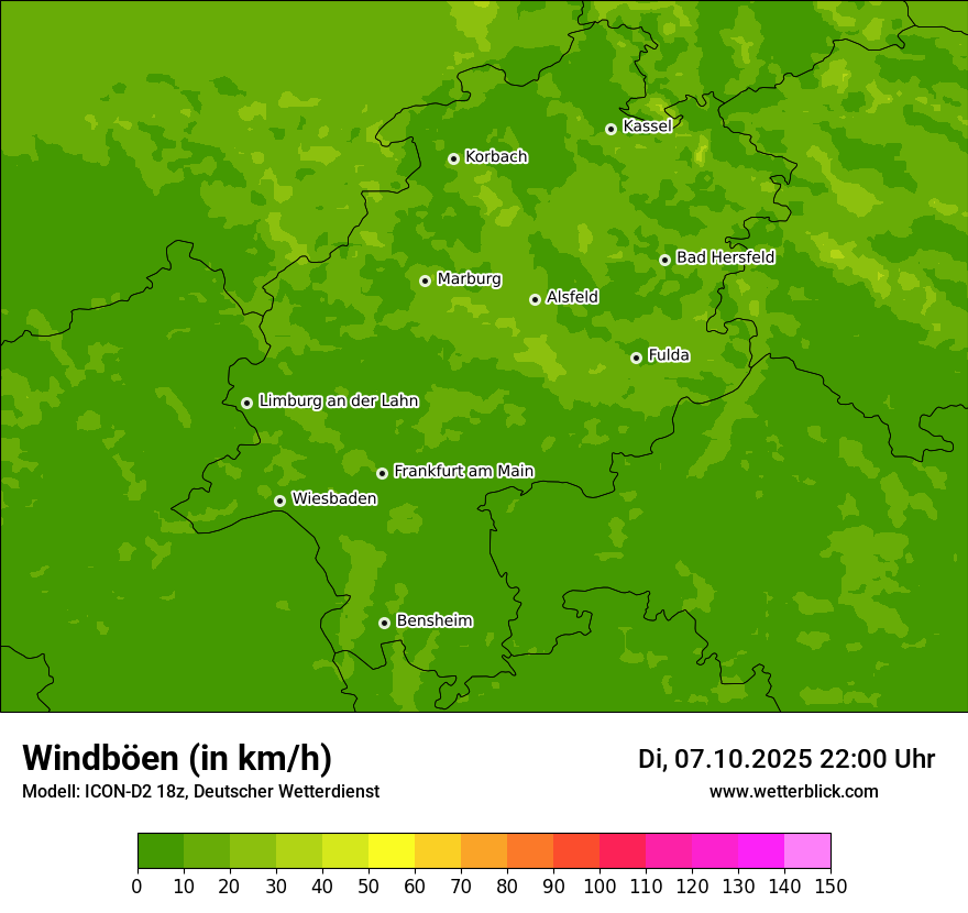 Modellkarten Windgeschwindigkeit