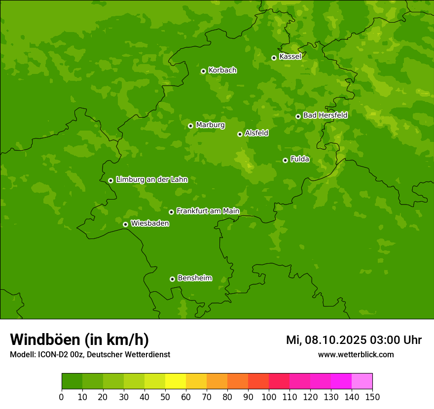 Modellkarten Windgeschwindigkeit
