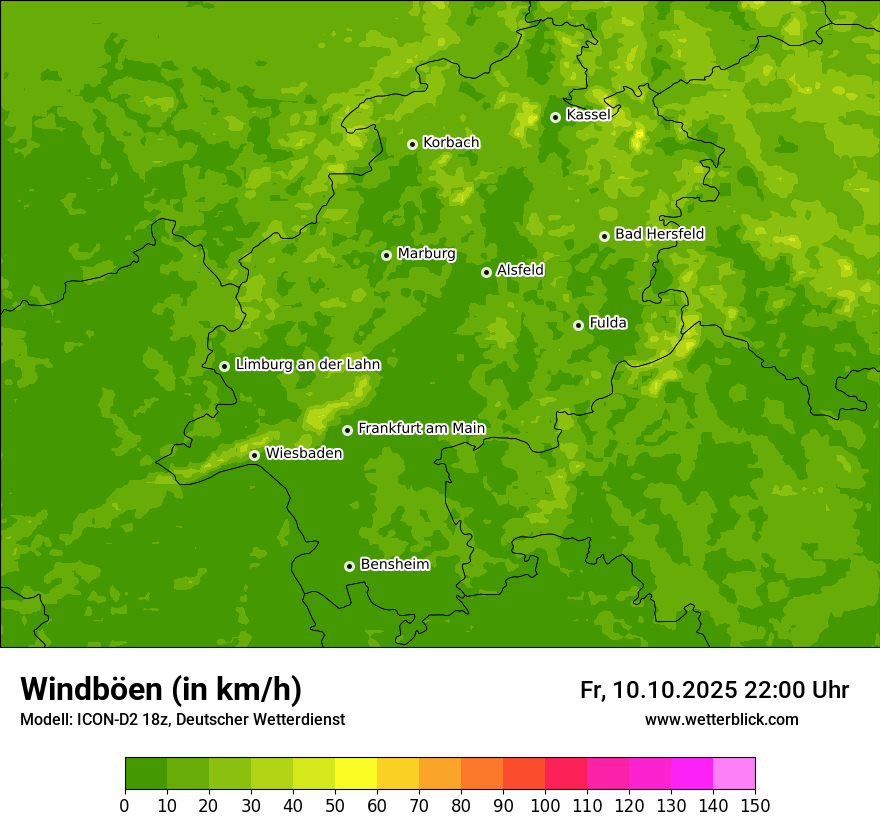 Modellkarten Windgeschwindigkeit
