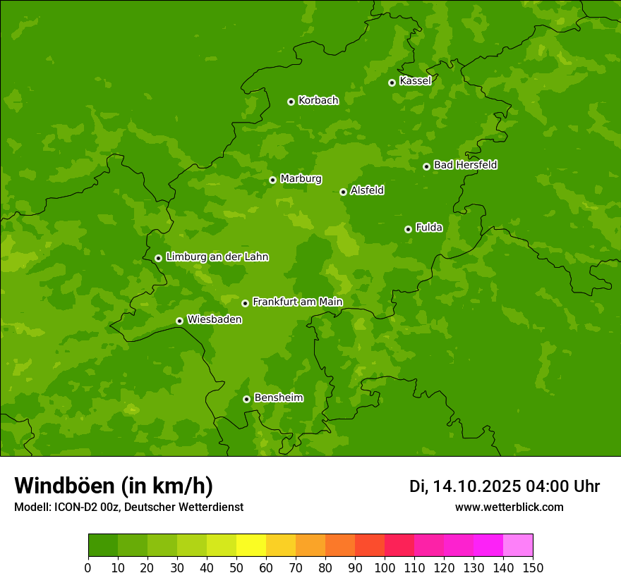 Modellkarten Windgeschwindigkeit