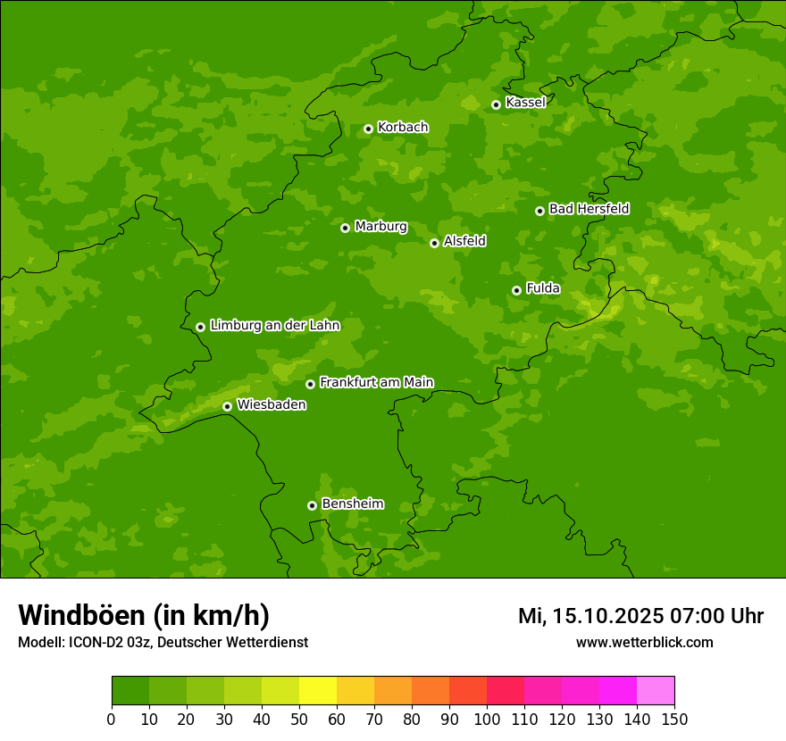 Modellkarten Windgeschwindigkeit