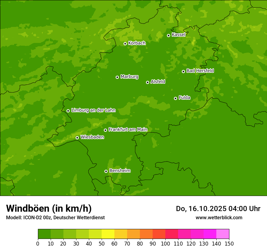 Modellkarten Windgeschwindigkeit