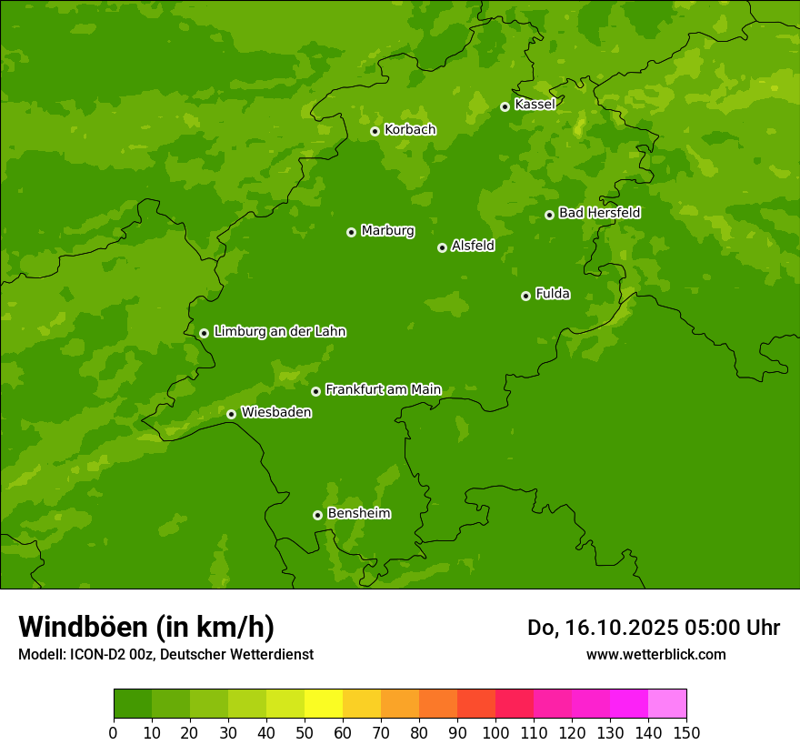 Modellkarten Windgeschwindigkeit