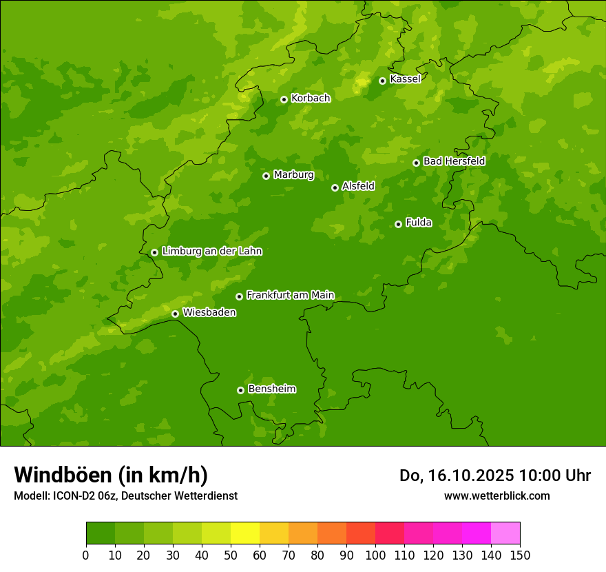 Modellkarten Windgeschwindigkeit