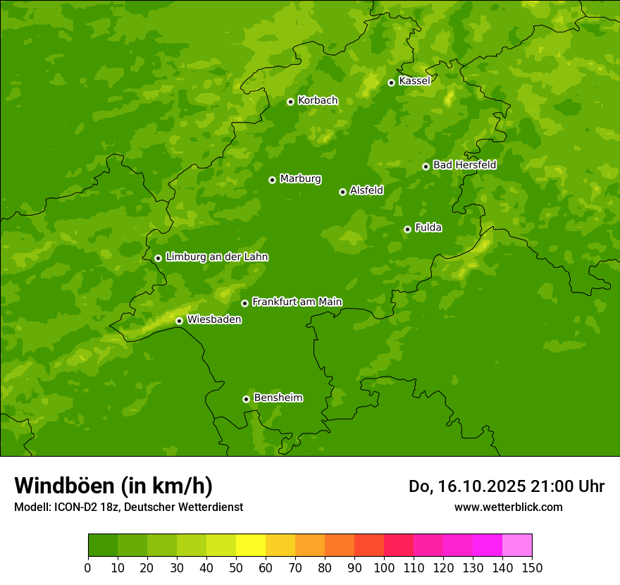 Modellkarten Windgeschwindigkeit