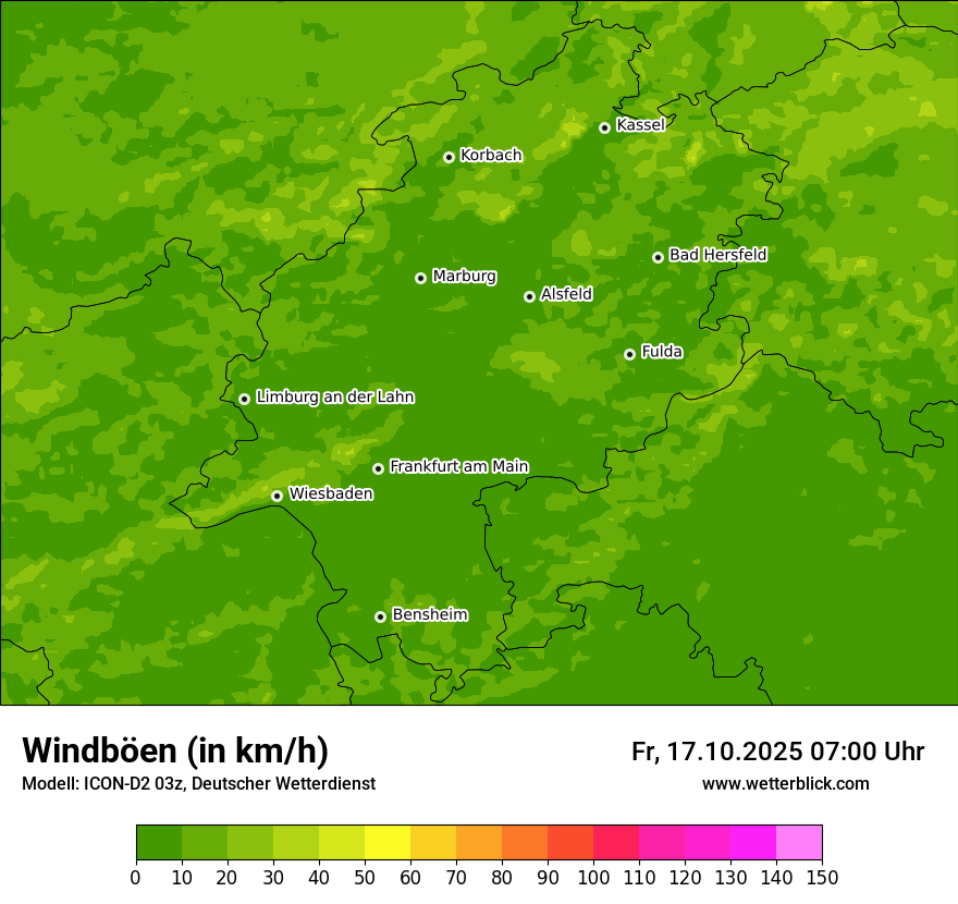 Modellkarten Windgeschwindigkeit