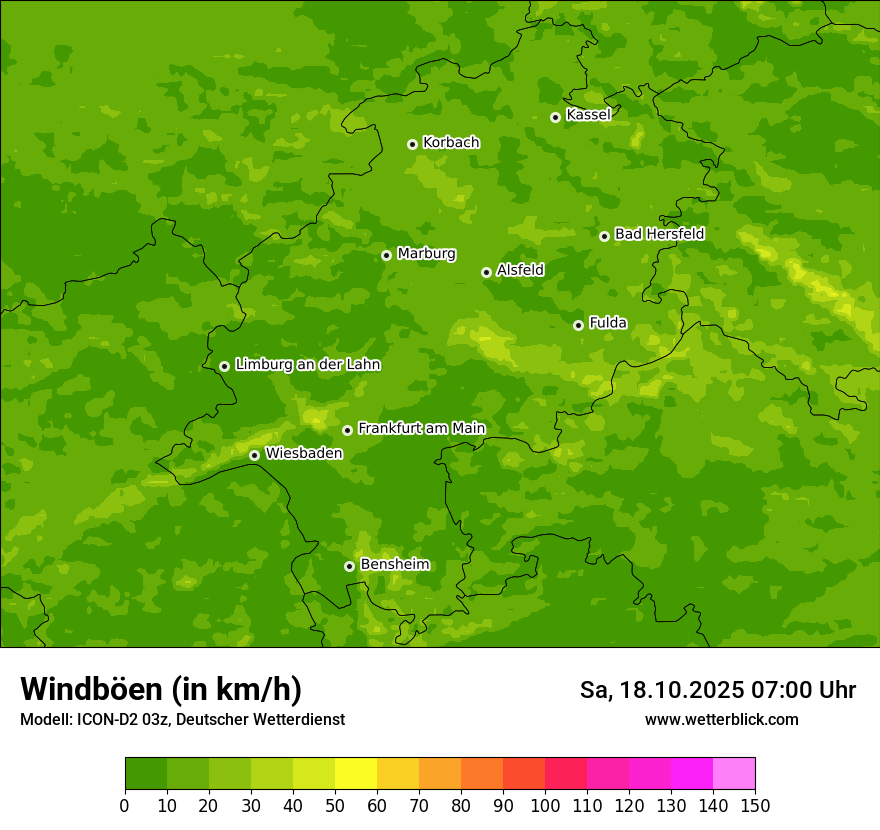 Modellkarten Windgeschwindigkeit
