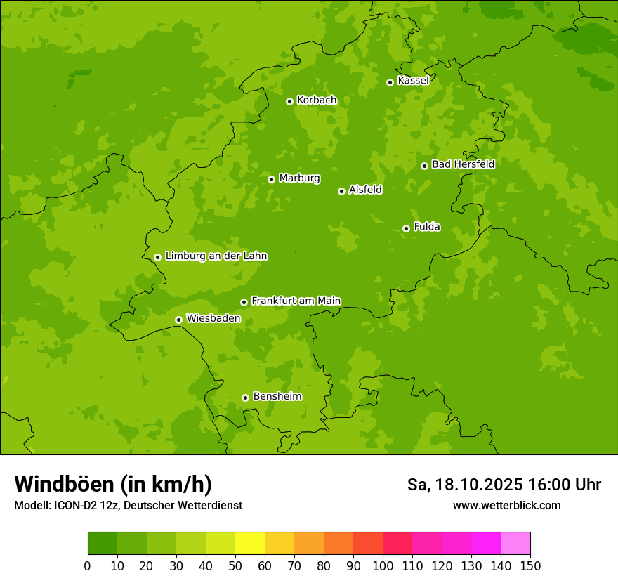 Modellkarten Windgeschwindigkeit