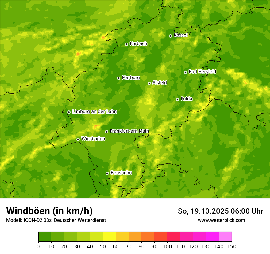 Modellkarten Windgeschwindigkeit