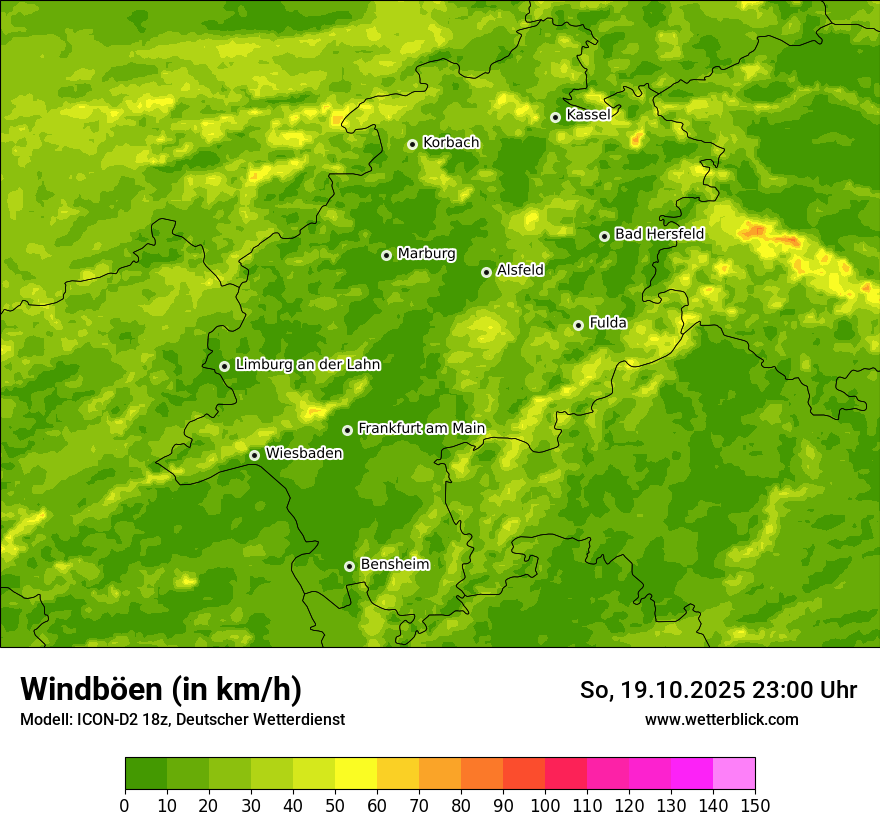 Modellkarten Windgeschwindigkeit
