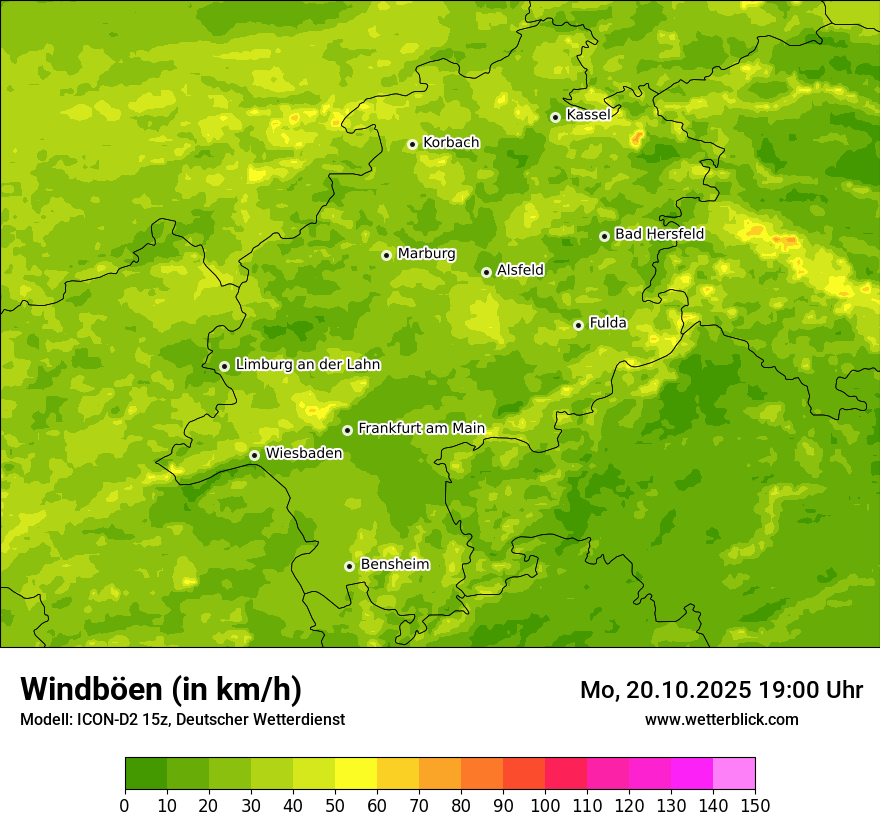 Modellkarten Windgeschwindigkeit