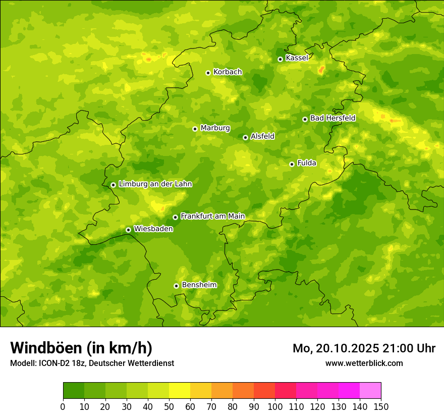 Modellkarten Windgeschwindigkeit